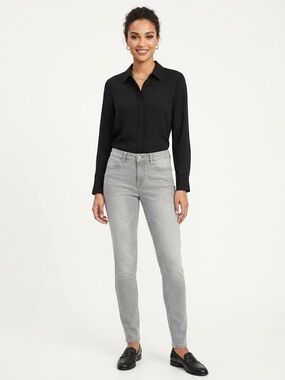 Banana Republic Skinny Jeans 27L • Premium Denim Gray Stretch Long Length